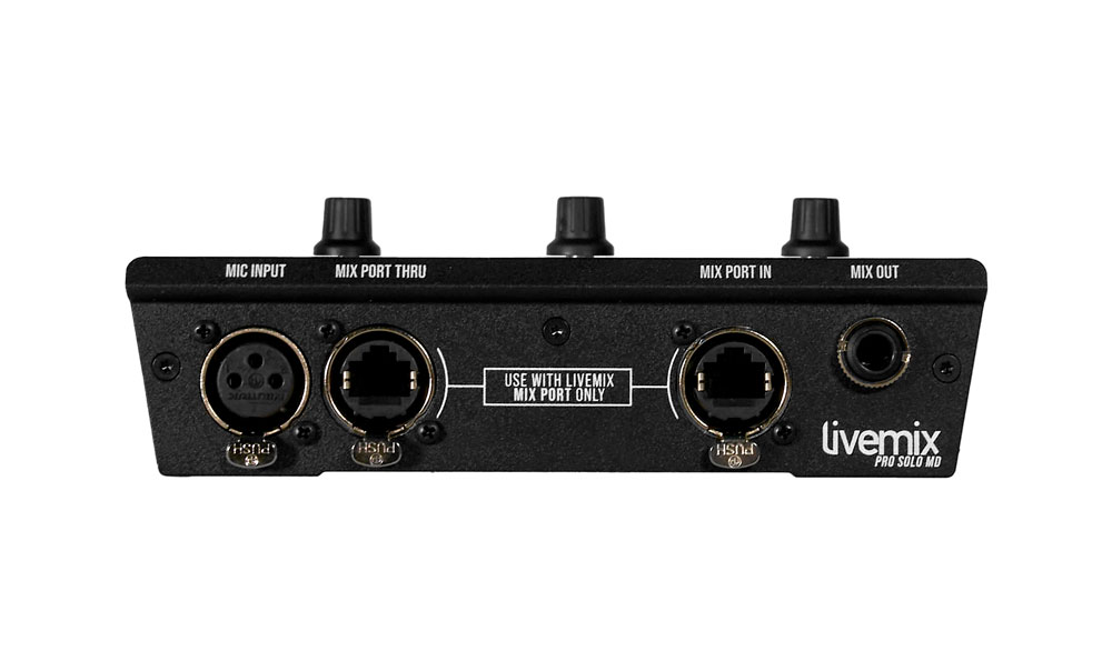 Livemix Pro Solo MD - Personal Mixer with built-in microphone preamp for external intercom microphone