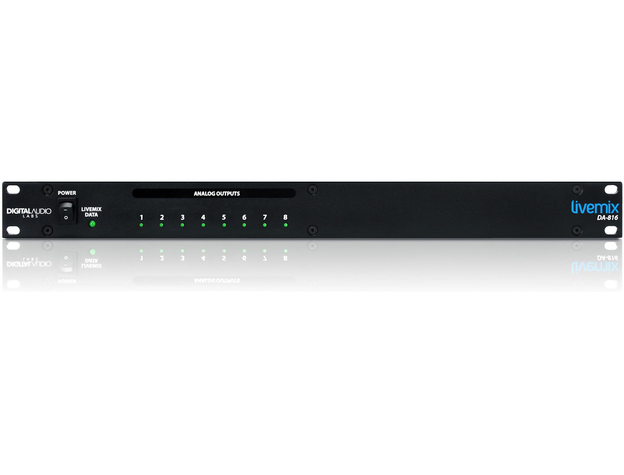 Livemix DA-816 analog output unit for wireless in-ear monitor systems 